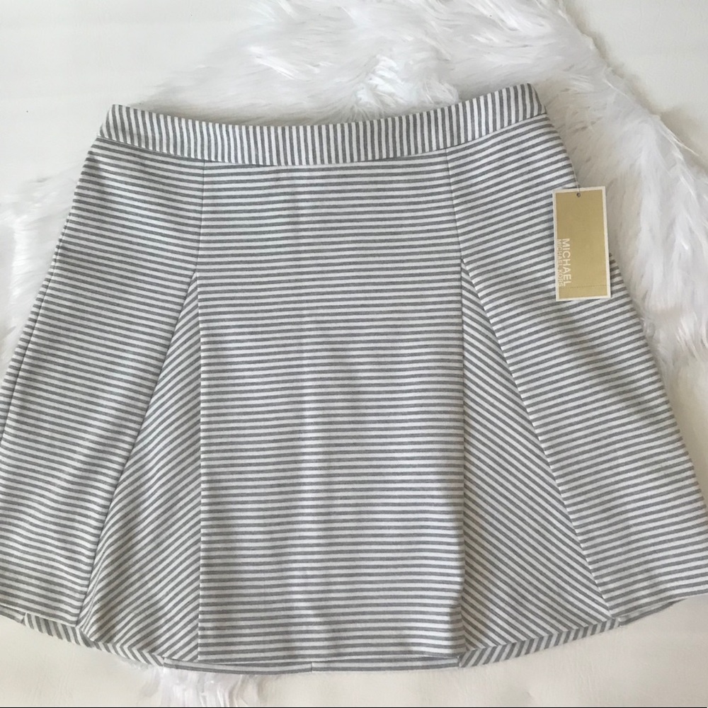 Michael Kors Women's Gray/White Striped Skirt